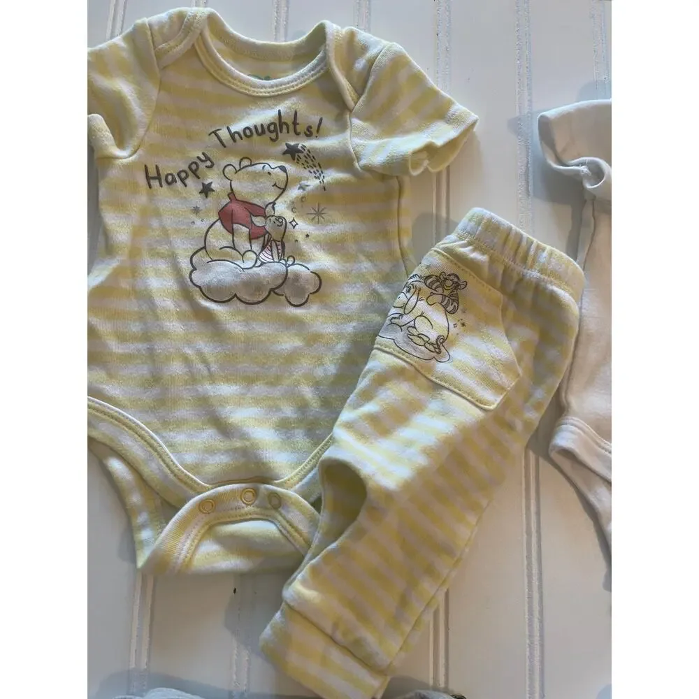 Disney Baby Clothing Bundle Pooh Mickey Bodysuits Pants Mix‎ Match Newborn 0/3
